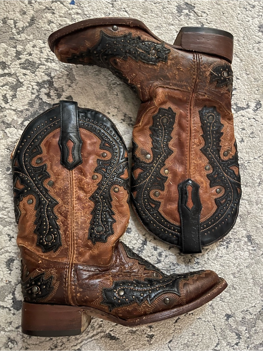 Corral Distressed Leather Studded Western Cowboy Boots 8M